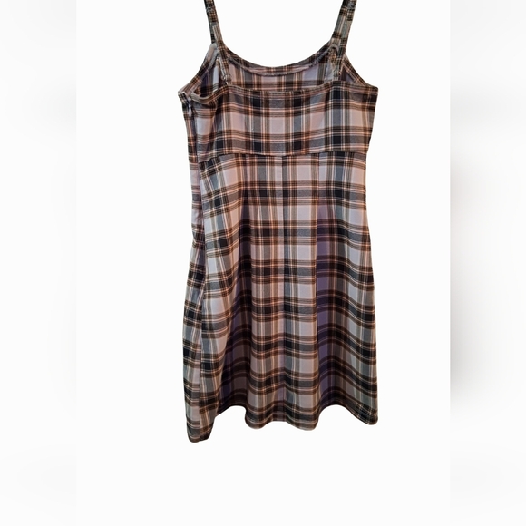 Hollister Plaid Mini Dress Pink & Gray Check Spaghetti Strap Slip - Picture 3 of 5